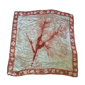 Vera Red White Floral Square Scarf‎ Crab Signature 25" x 25"